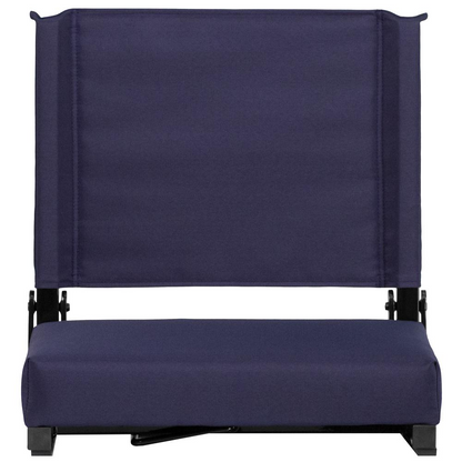 Grandstand Comfort Seats by Flash with 500 LB. Weight Capacity Lightweight Aluminum Frame and Ultra-Padded Seat in Navy