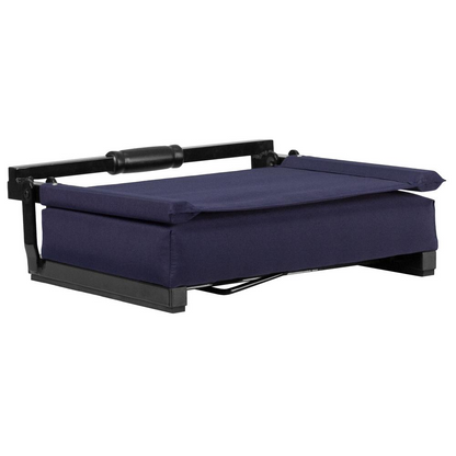 Grandstand Comfort Seats by Flash with 500 LB. Weight Capacity Lightweight Aluminum Frame and Ultra-Padded Seat in Navy