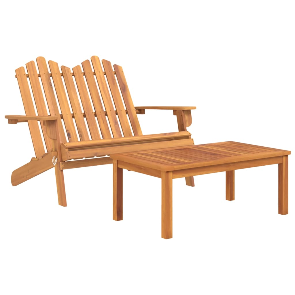 vidaXL 2 Piece Adirondack Patio Lounge Set Solid Wood Acacia