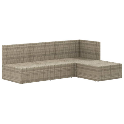vidaXL 4 Piece Patio Lounge Set with Cushions Gray Poly Rattan