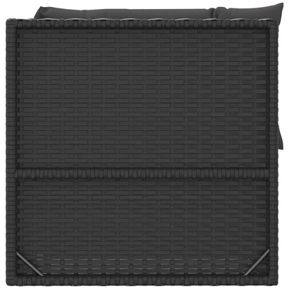 vidaXL 3 Piece Patio Lounge Set with Cushions Black Poly Rattan