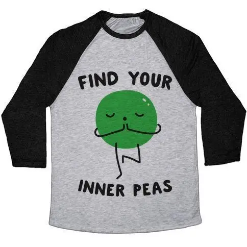 FIND YOUR INNER PEAS UNISEX TRI-BLEND BASEBALL TEE
