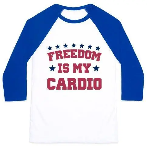 FREEDOM IS MY CARDIO UNISEX CLASSIC BASEBALL TEE