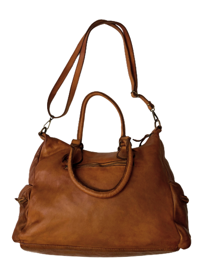 Light Brown Leather Saddle Bag