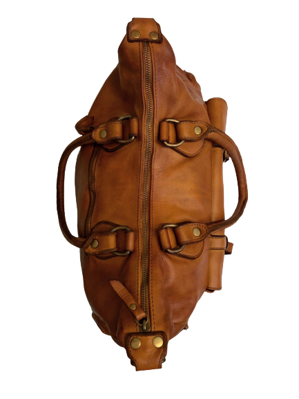 Light Brown Leather Saddle Bag