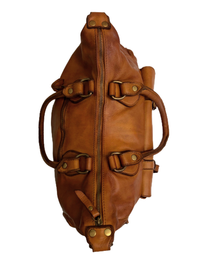 Light Brown Leather Saddle Bag