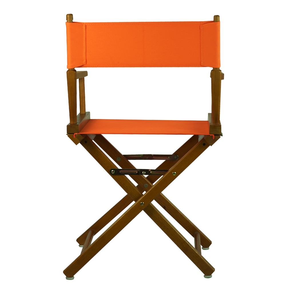 18" Director's Chair Honey Oak Frame-Tangerine Canvas