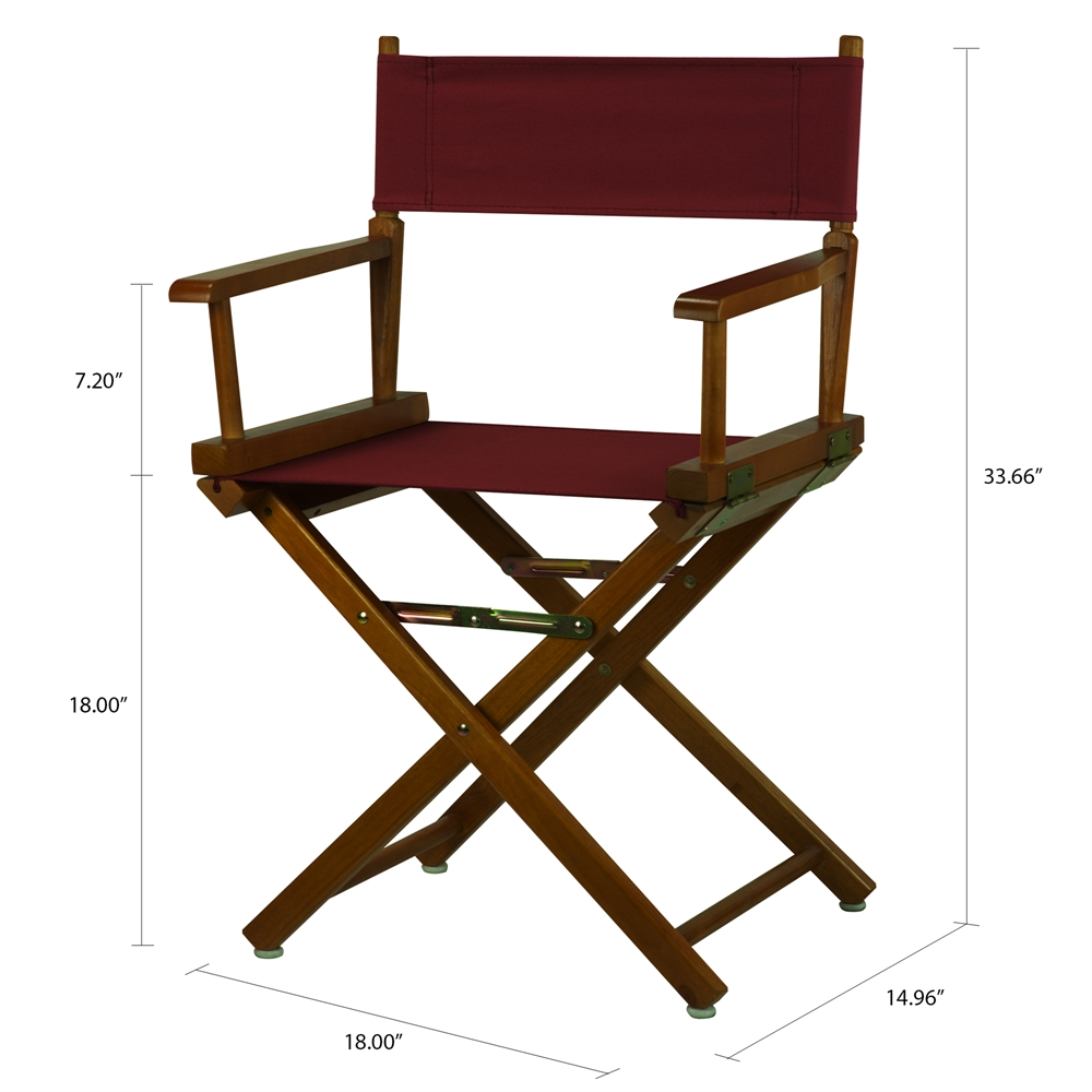18" Director's Chair Honey Oak Frame-Burgundy Canvas
