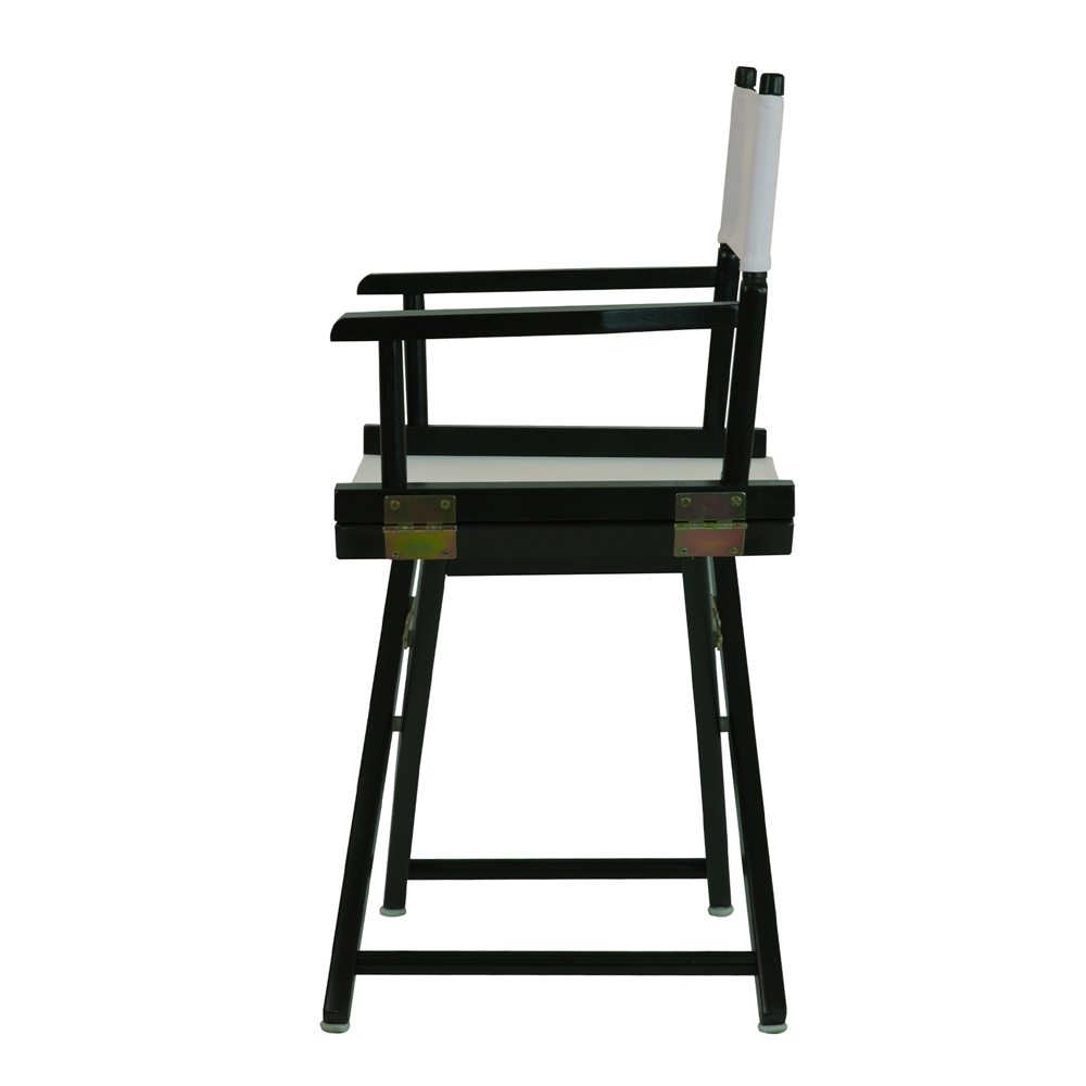 18" Director's Chair Black Frame-White Canvas