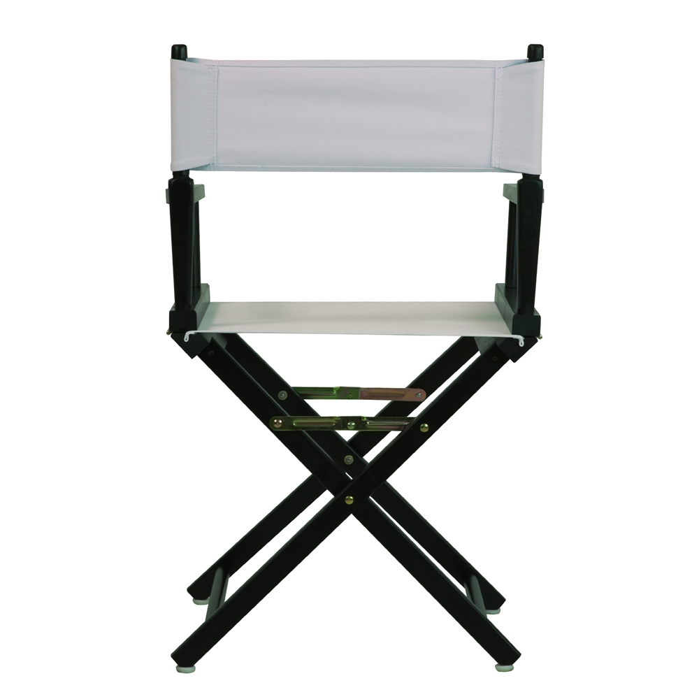 18" Director's Chair Black Frame-White Canvas