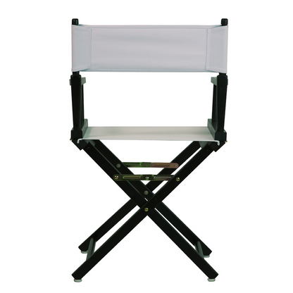 18" Director's Chair Black Frame-White Canvas