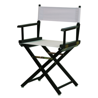 18" Director's Chair Black Frame-White Canvas