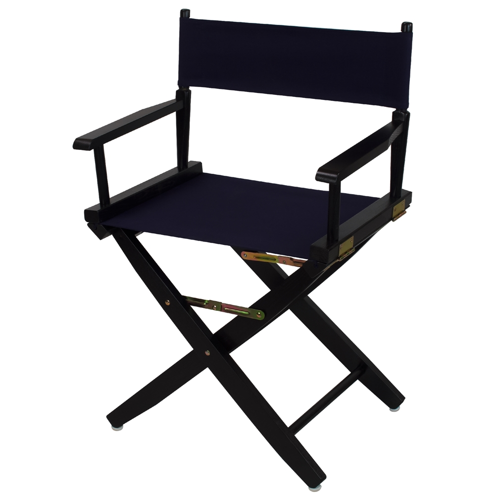 American Trails Extra-Wide Premium 18"  Directors Chair Black Frame W/Navy Color Cover
