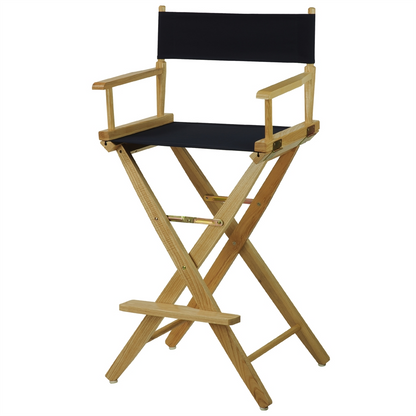 American Trails Extra-Wide Premium 30"  Directors Chair Natural Frame W/Navy Color Cover