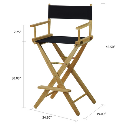 American Trails Extra-Wide Premium 30"  Directors Chair Natural Frame W/Navy Color Cover