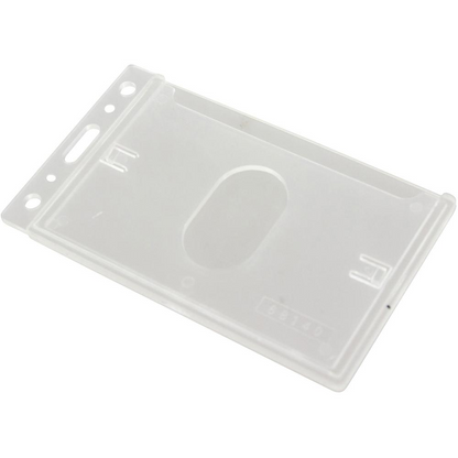 SICURIX Rigid PC ID Badge Dispensers with Thumb Slot - Vertical - Support 2.50" x 3.50" Media - Vertical - Polycarbonate - 25 / Pack - Clear
