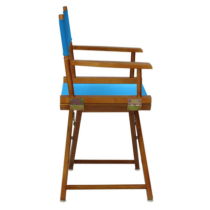 18" Director's Chair Honey Oak Frame-Turquoise Canvas