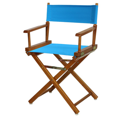 18" Director's Chair Honey Oak Frame-Turquoise Canvas