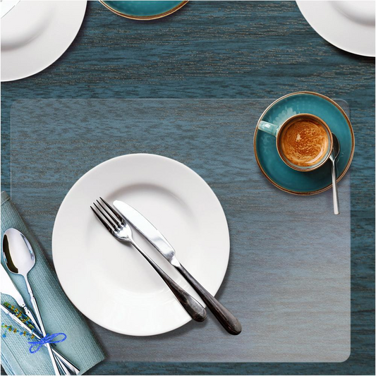 Desktex Polycarbonate Place Mats (set of 4) - 12" x 18" - Protects surfaces from scratches, scuffs, spills and heat damage.