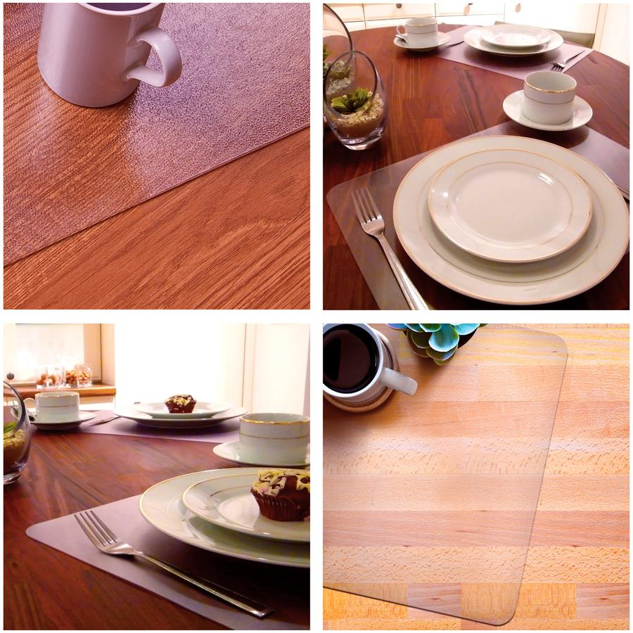 Desktex Polycarbonate Place Mats (set of 4) - 12" x 18" - Protects surfaces from scratches, scuffs, spills and heat damage.