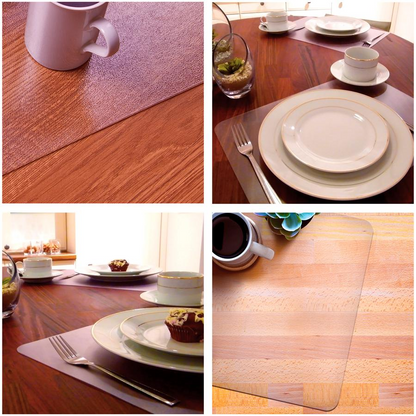Desktex Polycarbonate Place Mats (set of 4) - 12" x 18" - Protects surfaces from scratches, scuffs, spills and heat damage.