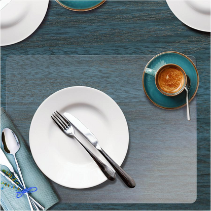 Desktex Polycarbonate Place Mats (set of 4) - 12" x 18" - Protects surfaces from scratches, scuffs, spills and heat damage.