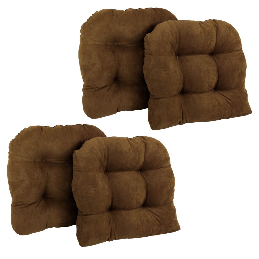 19-inch U-Shaped Micro Suede Tufted Dining Chair Cushions (Set of 4)