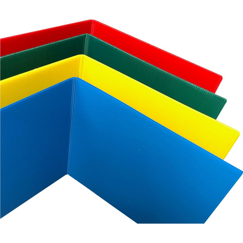 Flipside Tri-fold StudyCarrel - 12" Height x 48" Width x 1.10" Length - Assorted - Plastic - 12 / Pack