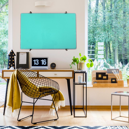Teal Multi-Purpose Grid Glass Dry Erase Board 30" x 40"