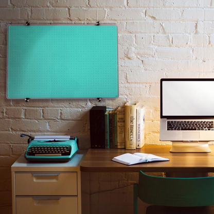 Teal Multi-Purpose Grid Glass Dry Erase Board 30" x 40"