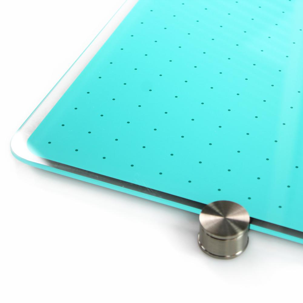 Teal Multi-Purpose Grid Glass Dry Erase Board 30" x 40"