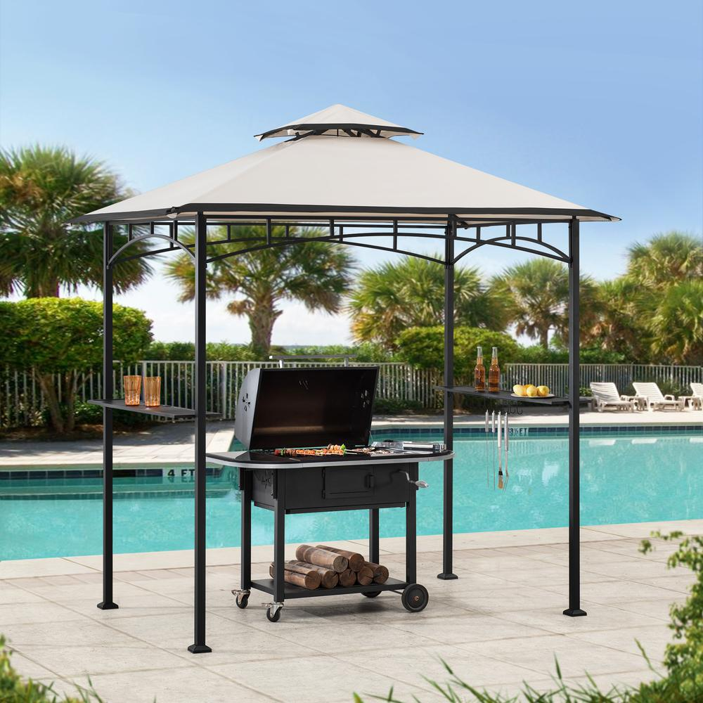 Sunjoy Mynah 5 x 8 ft Steel 2-Tier Grill Gazebo