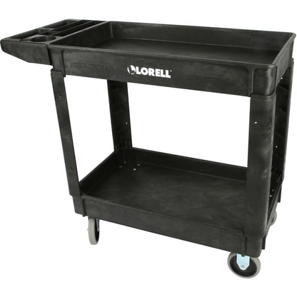Lorell Storage Bin Utility Cart - 550 lb Capacity - 4 Casters - 5" Caster Size - Structural Foam - x 37.5" Width x 17" Depth x 39" Height - Black - 1 Each