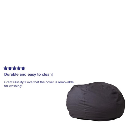 Oversized Solid Gray Bean Bag Chair for Kids and Adults