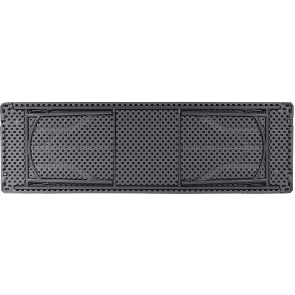 Dorel ZOWN 96" Commercial Blow Mold Folding Table - 4 Legs x 96" Table Top Width x 30" Table Top Depth - 29.30" Height - Gray - High-density Polyethylene (HDPE), Resin - 1 Each
