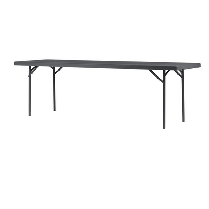 Dorel ZOWN 96" Commercial Blow Mold Folding Table - 4 Legs x 96" Table Top Width x 30" Table Top Depth - 29.30" Height - Gray - High-density Polyethylene (HDPE), Resin - 1 Each