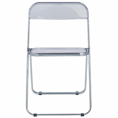 LeisureMod Lawrence Acrylic Folding Chair With Metal Frame, Set of 2 LF19CL2