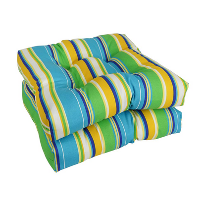 19-inch Squared Patterned Spun Polyester Tufted Dining Chair Cushions (Set of 2) 94005-2CH-REO-56