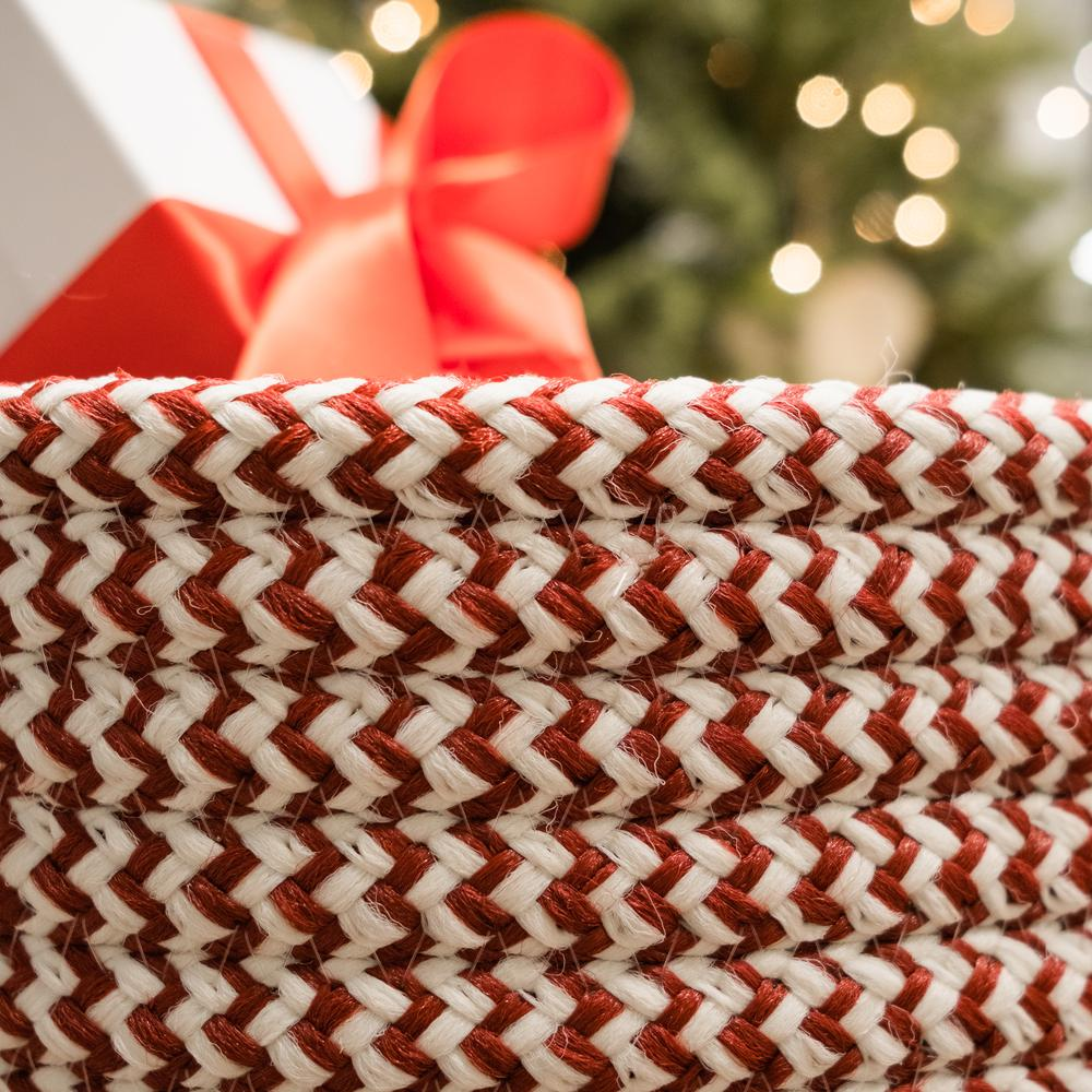 Vixen Zig-Zag Woven Holiday Basket - Candycane Red 12"x12"x10"
