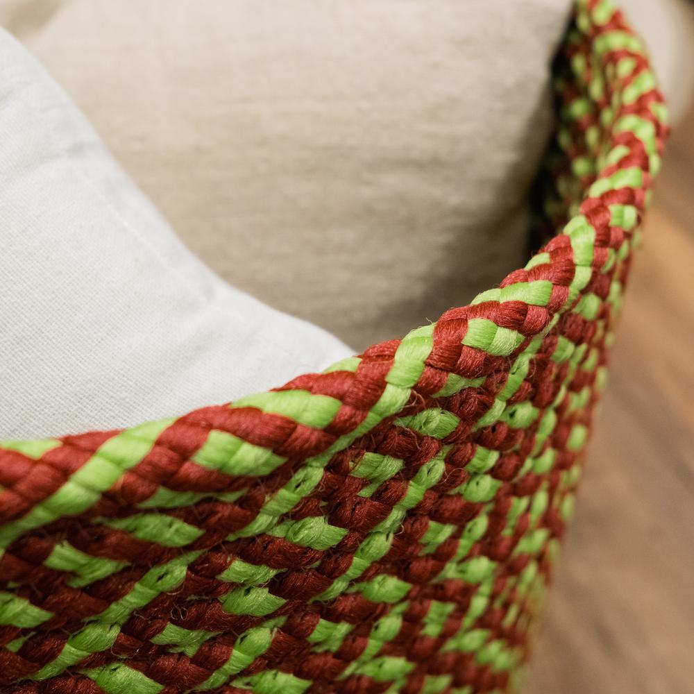Holiday-Vibes Modern Weave Basket - Vibe Green/Red 12"x12"x10"