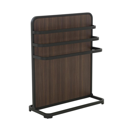 Sunjoy Black Steel Free Standing Poolside Towel Valet Holder Drying Rack