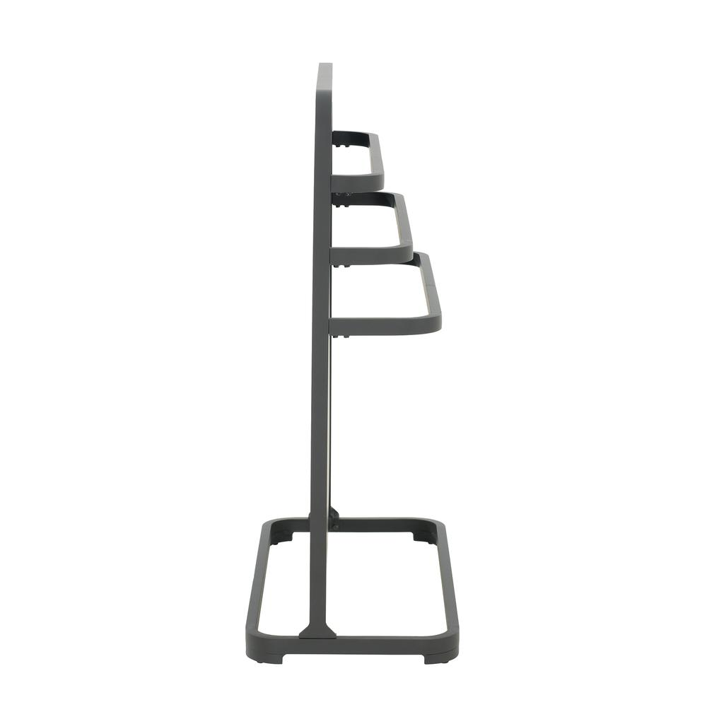 Sunjoy Black Steel Free Standing Poolside Towel Valet Holder Drying Rack