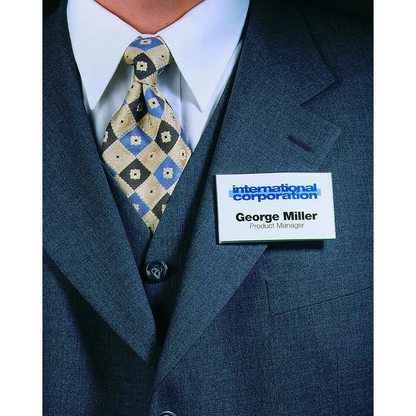 DURABLE&reg; CLICK FOLD&reg; Convex Magnetic Name Badge Holder - 2-1/8" x 3-5/8" - Plastic - Transparent - 10 / Box