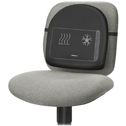 Fellowes Heat and Soothe Back Support - Strap Mount - Black