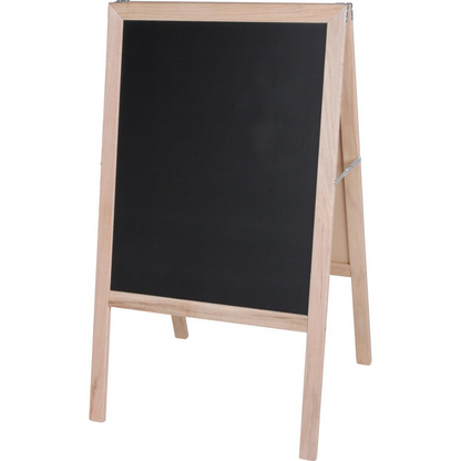 Flipside Dry-erase Board/Chalkboard Easel - Natural White/Black Surface - Hardwood Frame - Rectangle - 1 Each