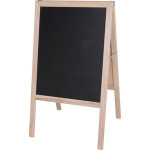 Flipside Dry-erase Board/Chalkboard Easel - Natural White/Black Surface - Hardwood Frame - Rectangle - 1 Each