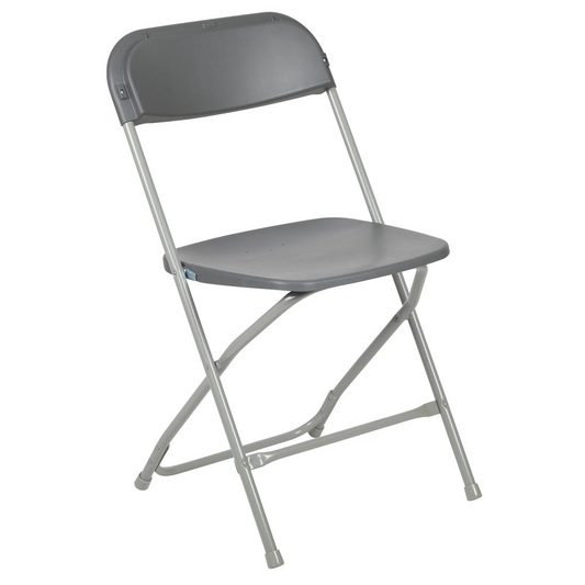 HERCULES Series 650 lb. Capacity Premium Grey Plastic Folding Chair