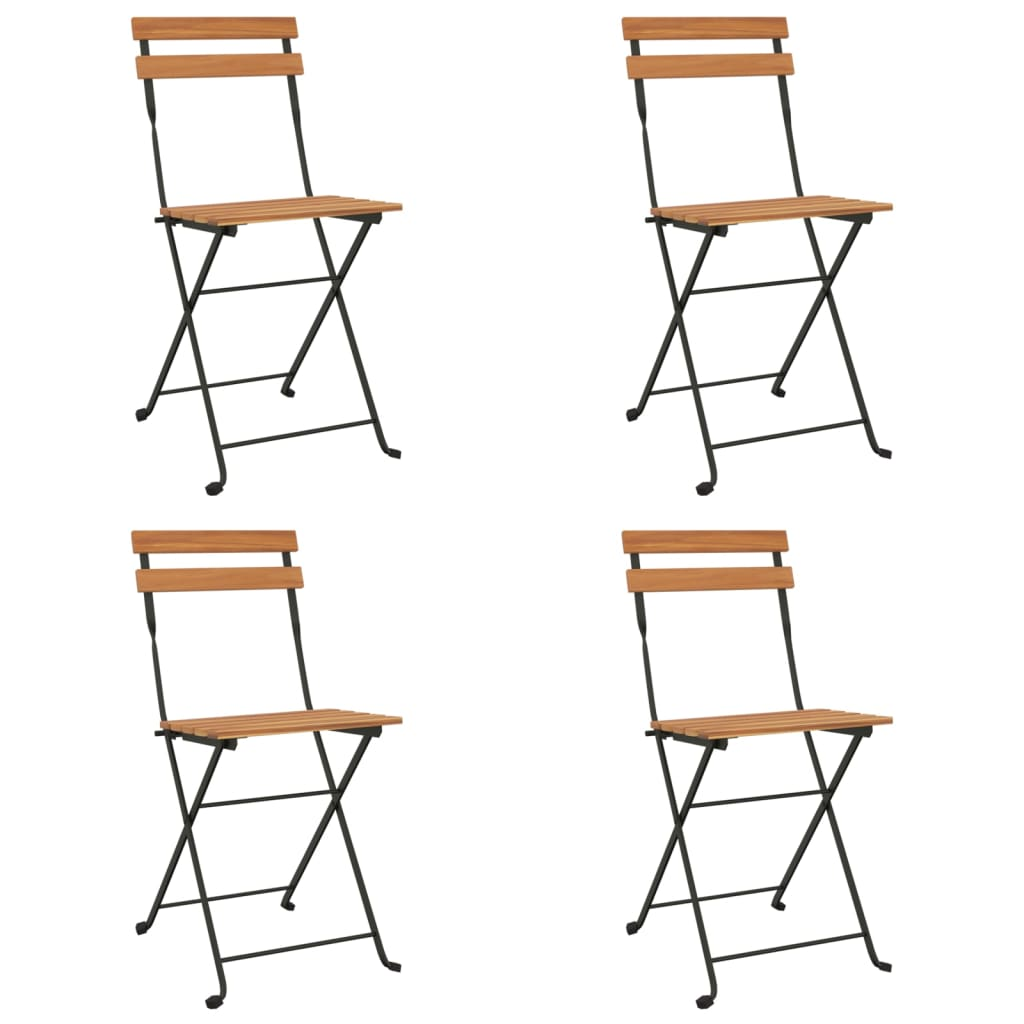 vidaXL 5 Piece Folding Bistro Set Solid Wood Acacia and Steel