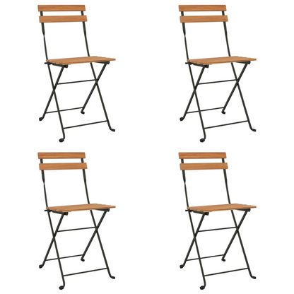 vidaXL 5 Piece Folding Bistro Set Solid Wood Acacia and Steel
