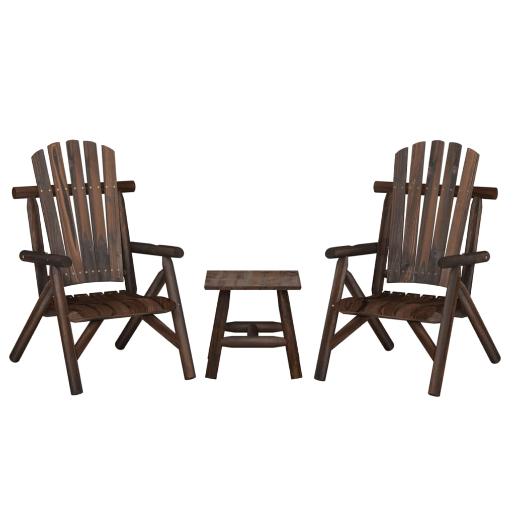 vidaXL 3 Piece Patio Lounge Set Solid Wood Spruce